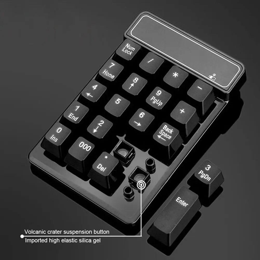2,4 ГГц портативная мини USB настольная цифровая клавиатура черный цифровой 19 клавиш клавиатура легко управлять компьютером легкий универсальный