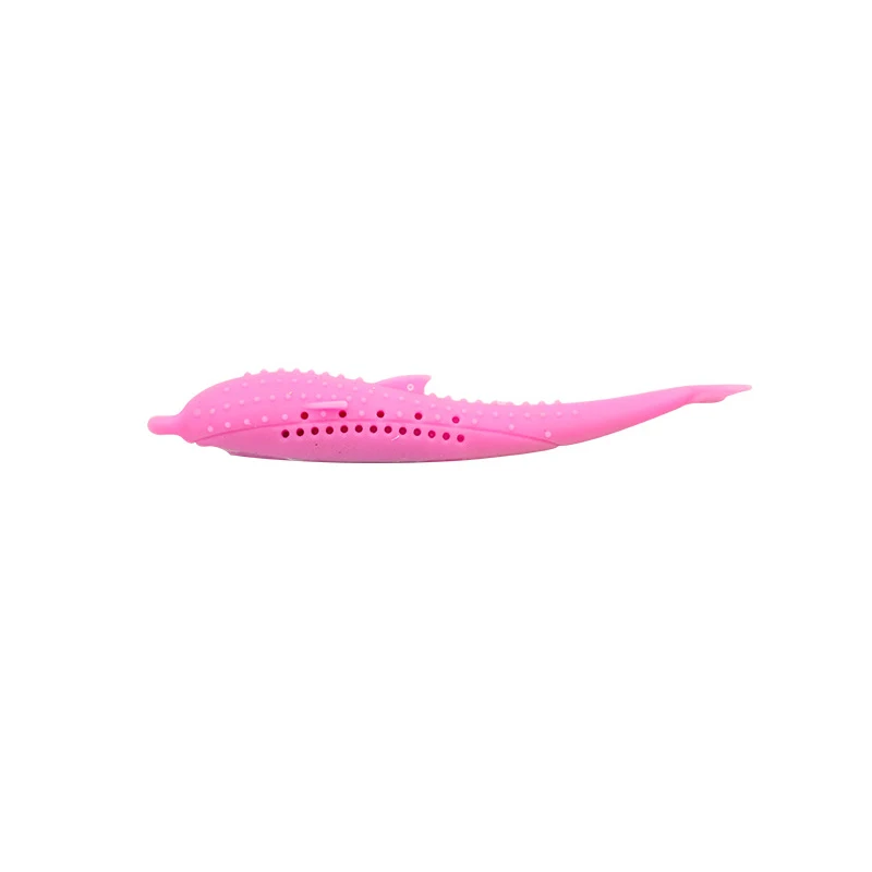 Зубная щетка в форме кошки с кошачьей рыбки, Экологичная силиконовая молярная палка для зубов, игрушка для собак, очищающая зубы для кошек, оставайтесь для здоровых зубов - Цвет: Pink