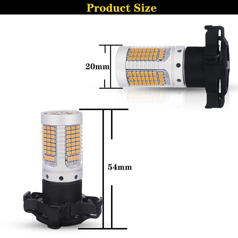 IJDM автомобиль PY24W светодиодный Canbus ОШИБОК Нет Hyper Flash Янтарный Желтый для BMW Land Rover Audi B8 Q5 A4 передние указатели поворота 12 В