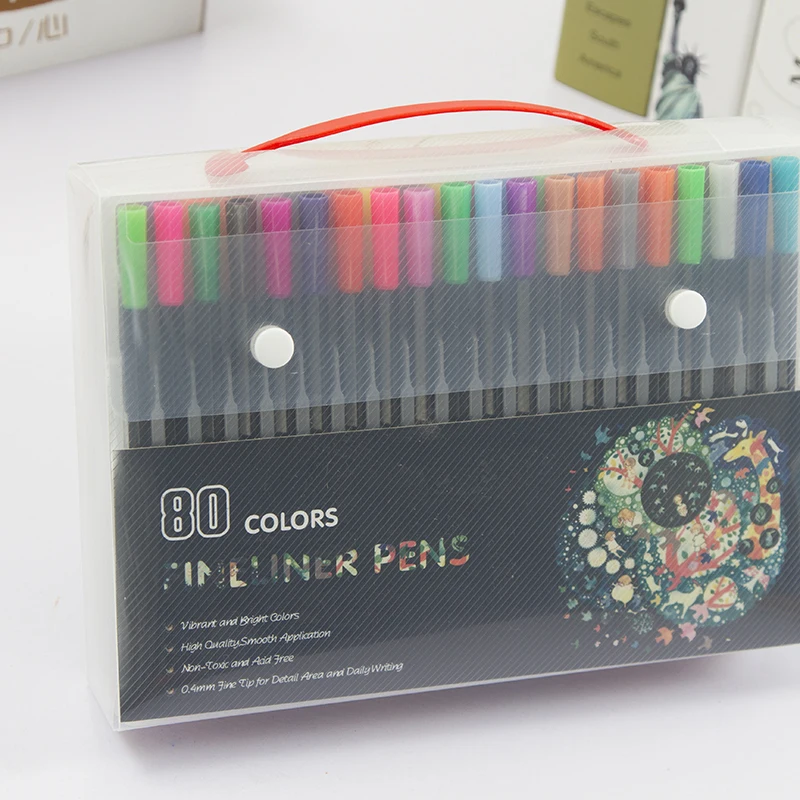 80 ручка-планировщик для журналов, цветные ручки, тонкие маркеры, ручки для рисования, пористая ручка-подводка для записи пулей
