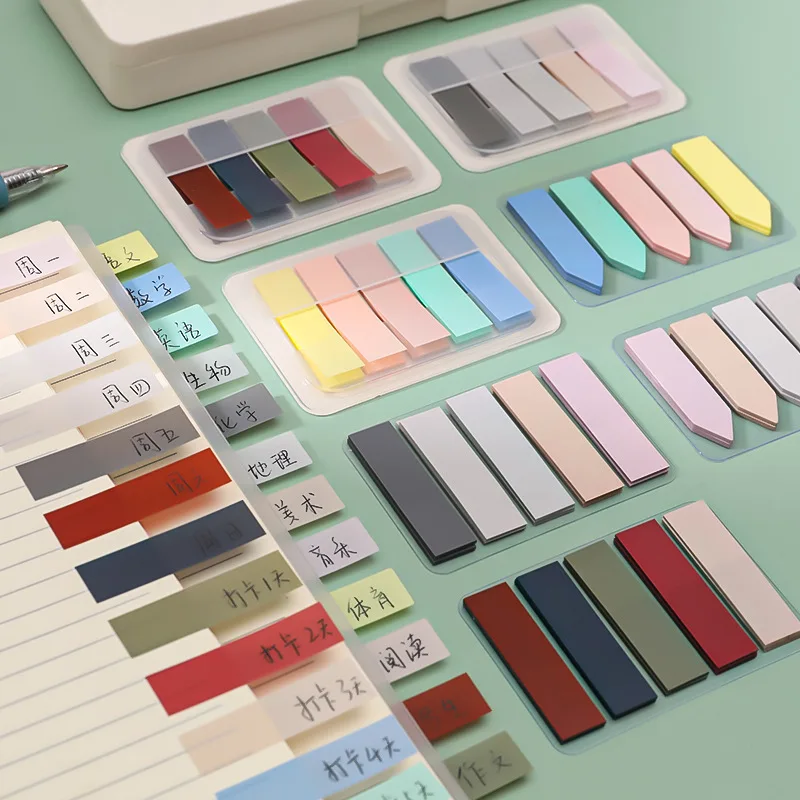 Brief Morandi Solid Color Index Memo Pad Sheets Sticky Notes To Do List Planner Sticker Stationery Page Flag Office Decor Gift | Канцтовары