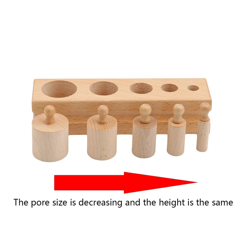 Деревянные игрушки, головоломка Монтессори, обучающая цилиндрическая розетка, игрушка для развития детей, тренировка, головоломка, математика, головоломка для детей