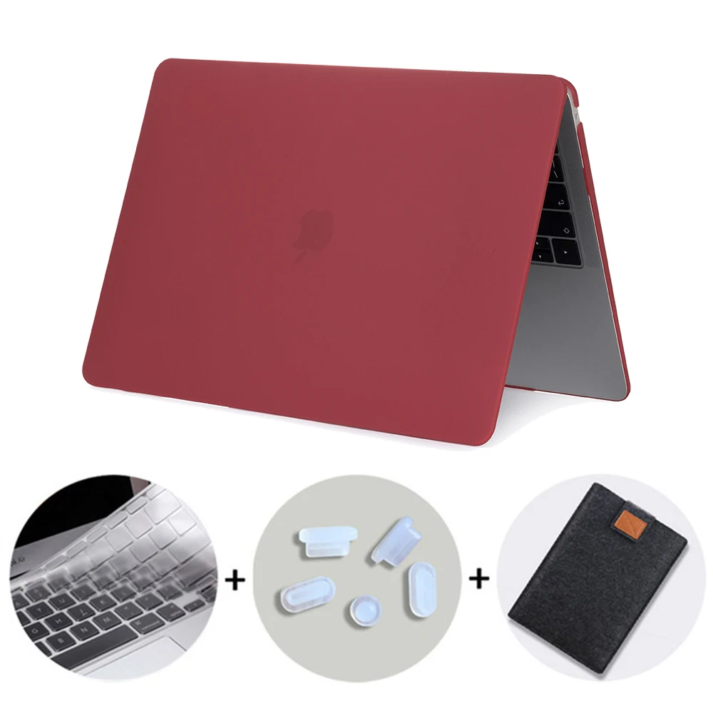 MTT Прозрачный матовый чехол для Macbook Air Pro retina 11 12 13 15 сумка для ноутбука чехол для Apple mac book Air 13,3 дюймов жесткий чехол - Цвет: Matte Wine Red