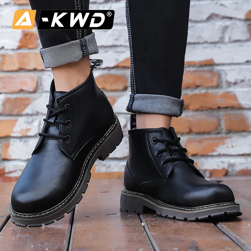 Модные мужские ботинки; водонепроницаемые ботинки; chaussure homme; мужские кожаные ботинки с высоким берцем; Bot Dr; кожаные ботинки в стиле ретро; Рабочая обувь; 44