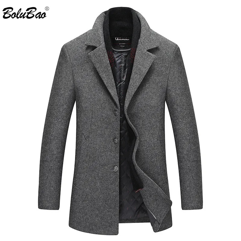 BOLUBAO Winter Men Wool Blend Coat Fashion Brand Men's High Quality Business Wool Coats Casual Wool Overcoat Male(With Scarf BOLUBAO Winter Men Wool Blend Coat Fashion Brand Men's High Quality Business Wool Coats Casual Wool Overcoat Male(With Scarf