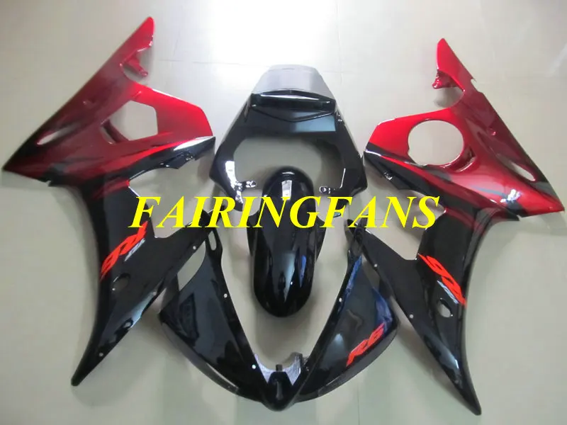 Мотоцикл обтекатель комплект для YAMAHA YZFR6 03 04 05 YZF R6 2003 2004 2005 YZF600 черный красный Обтекатели кузова+ подарки YJ45