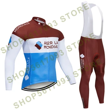 

2020 ag2r TEAM Cycling JERSEY Bike Clothing Pants set mens 20D pad Ropa Ciclismo winter Thermal fleece bicycling Maillot Culotte