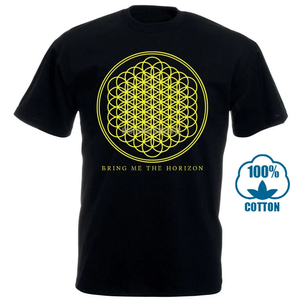 

Women'S Tee Bring Me The Horizon " Glitter " Logo Girls Juniors Black T Shirt New Official Print Funny T Shirts Women