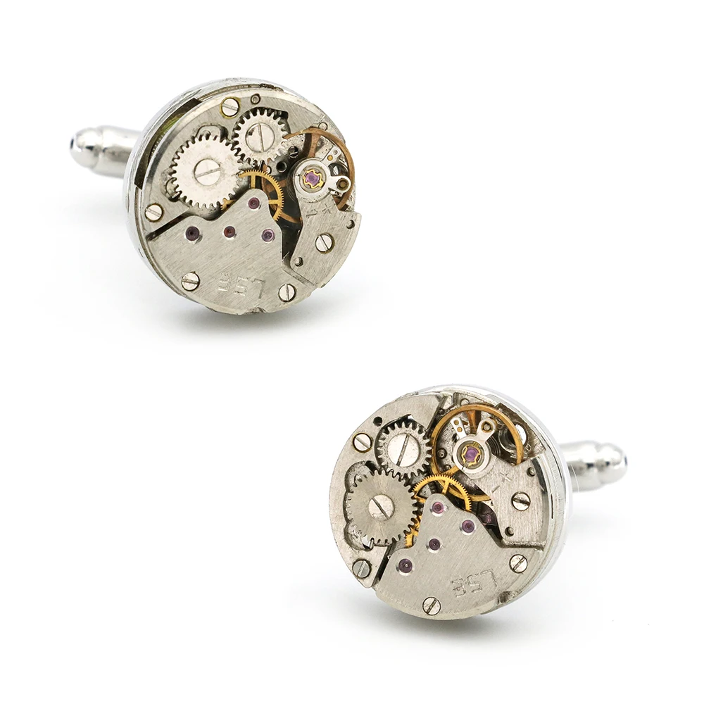 Men's Watch Cufflinks Quality Steel Material Silver Color Fashion