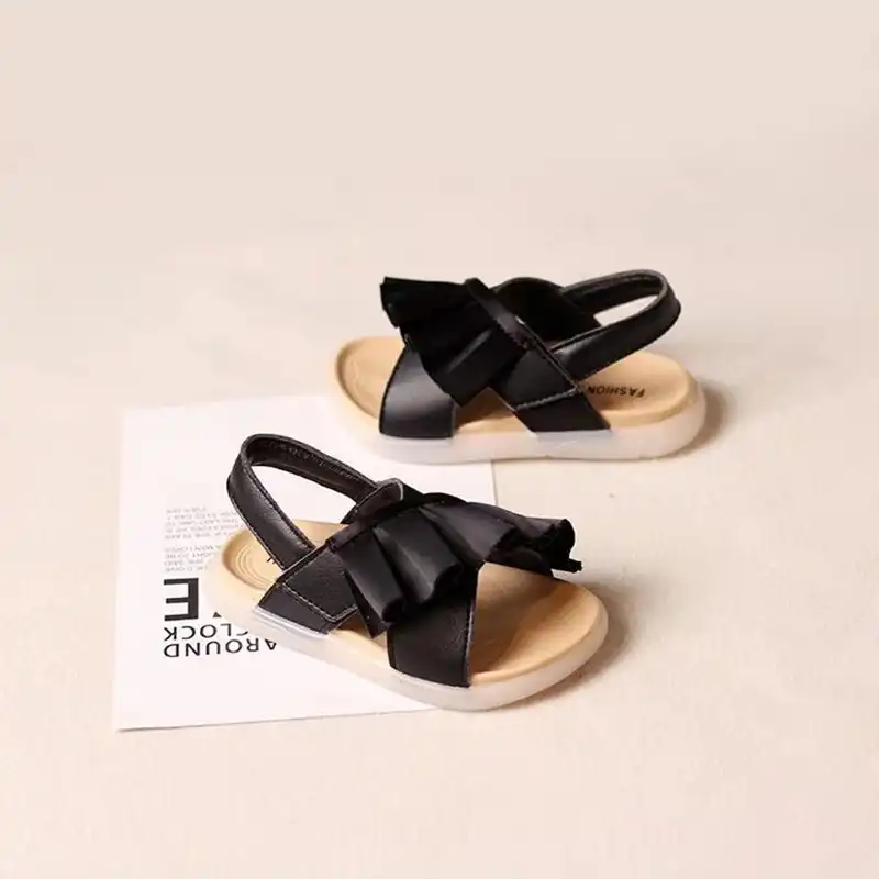 21新夏の子供のサンダルレザーフリル幼児子供靴女の子の王女のサンダルファッションリトルベビーシューズ21 30 サンダル Aliexpress