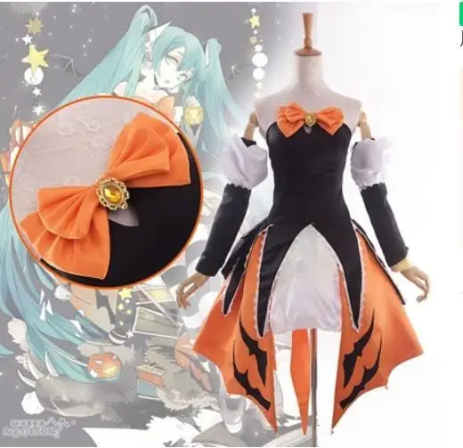 Vocaloid Hatsune Мику Nendoroid Хэллоуин Версия Мику косплей костюм сексуальная женская юбка на заказ Сексуальная мини-юбка