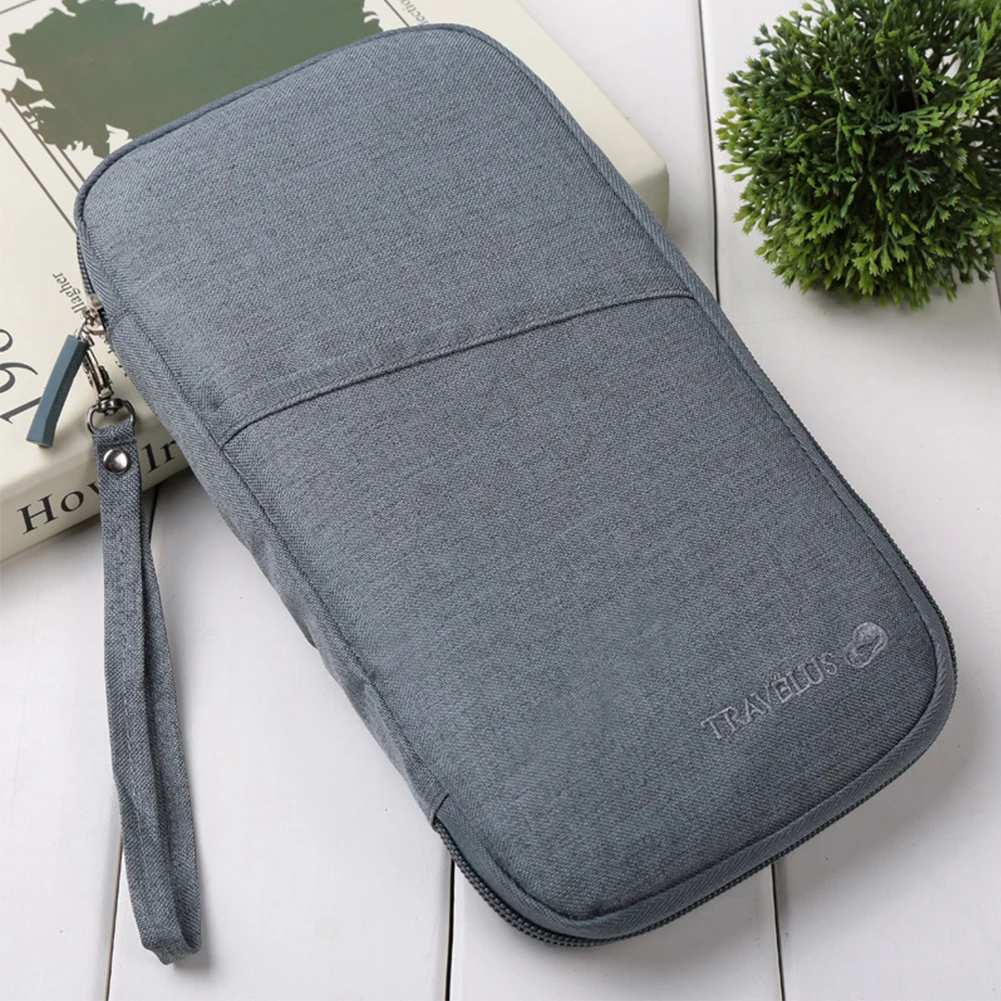 Держатель для кредитных карт, держатель для паспорта, многофункциональная сумка для хранения наличных, водонепроницаемый кошелек, органайзер для карт, сумка для путешествий, кошелек - Цвет: Grey