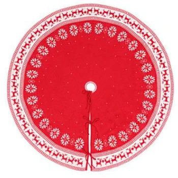 

Snow Flower Elk Christmas Tree Skirt Rustic Xmas Tree Skirt for Christmas Decorations Indoor Outdoor
