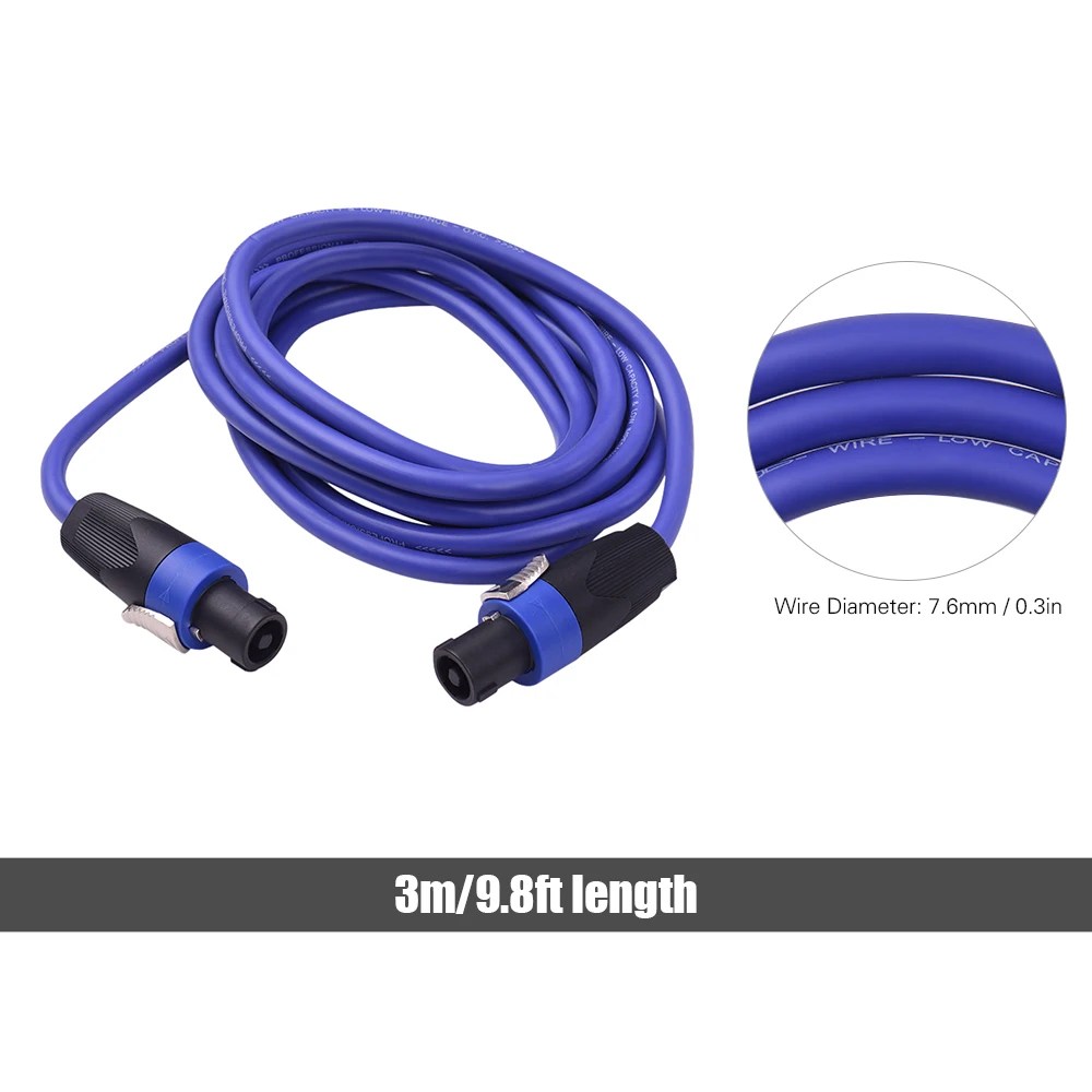 12AWG 1m NL4FC микшер для сцены кабели аудио усилитель шнур разъем динамика четыре ядра