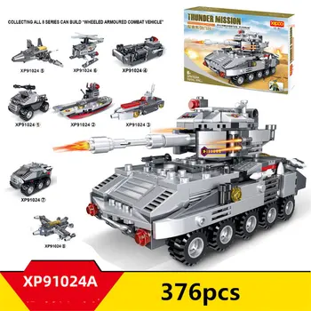 

XIPOO 8 IN 1 Mini Military Weapon Armed T-62 Tank Block 376pcs Bricks Building Blocks Sets Models Educational Toys For Children