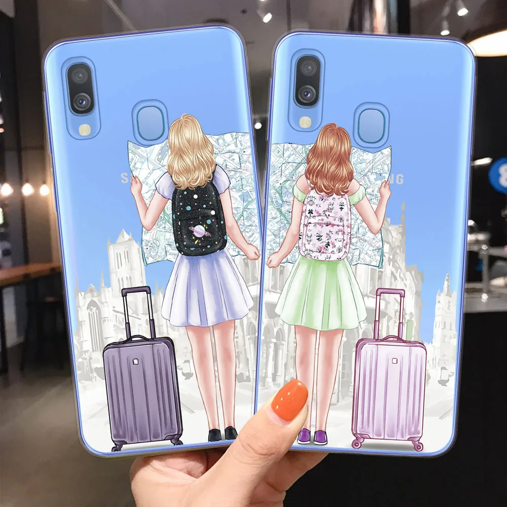 Дорожный Чехол для телефона девочек Bff Best Friends чехол Samsung A10 A20 A30 A40 A50 A70 A7 A9 A6 A8 Plus 2018