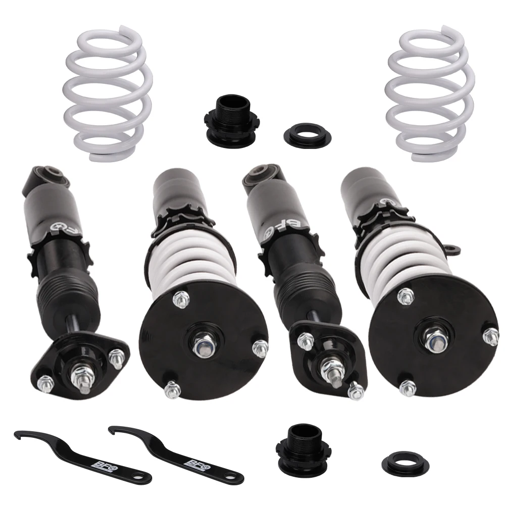Piezas para coche Dirección y suspensión Suspensión Regulable de 24 Niveles 2 Delanteros y 2 Traseros Amortiguador para BMW E46 3-Series 320i 325i con Muelle Juego Completo maXpeedingrods 4x Coilover de