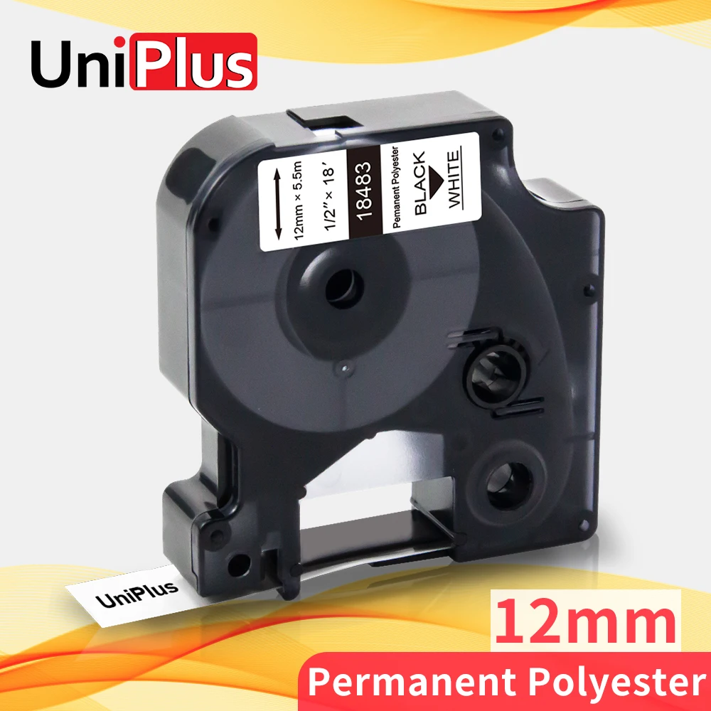 UniPlus Permanent Polyester Label Tape 