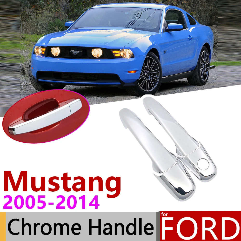 Для Ford Shelby Mustang GT GT500 2005~ хромированные дверные ручки крышки наклейки на автомобиль отделка комплект 2006 2008 2010 2012 2013