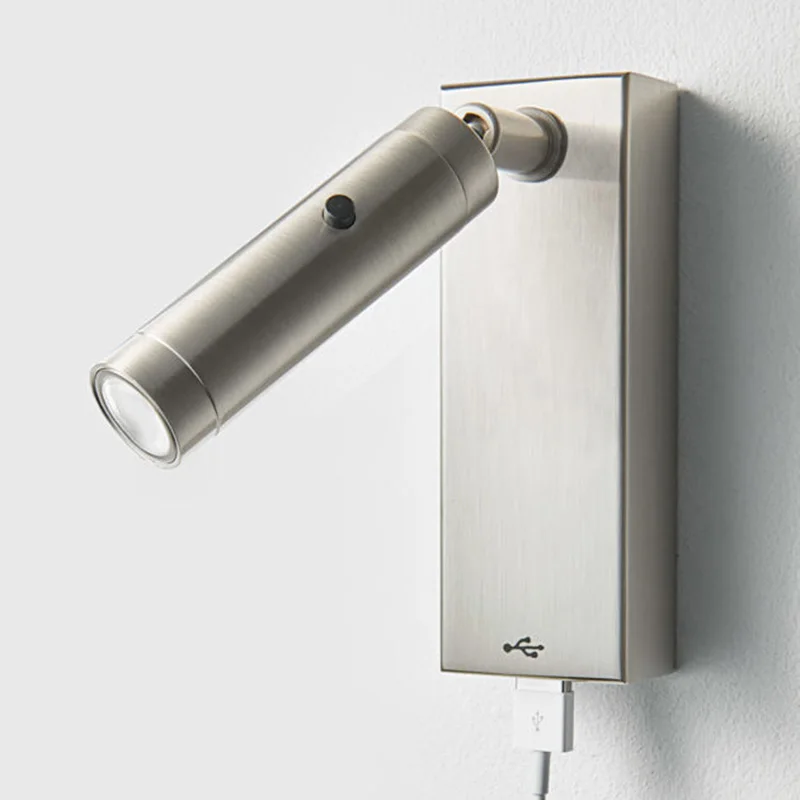  modern wall lamp light indoor LED usb charger for phone adjustable night lighting bulbs bedside hea - 4000179573777