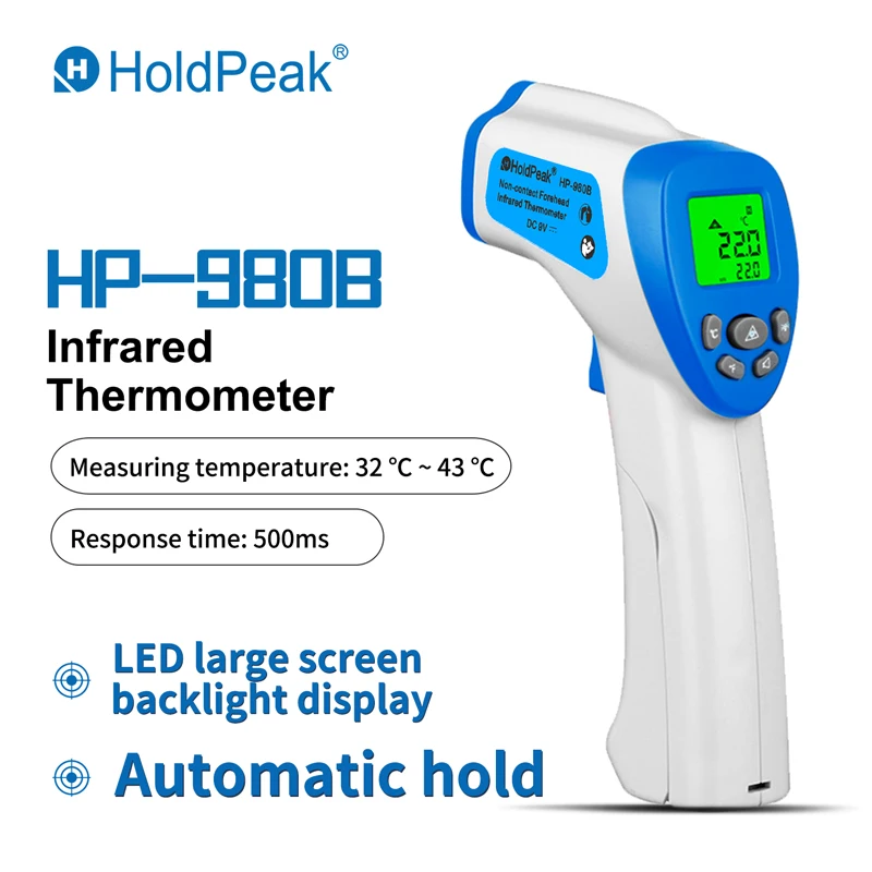 

HP-980B Non-contact Human Body Thermometer Baby Adult Electronic Digital Thermometer Gun Infrared Measurement Meter