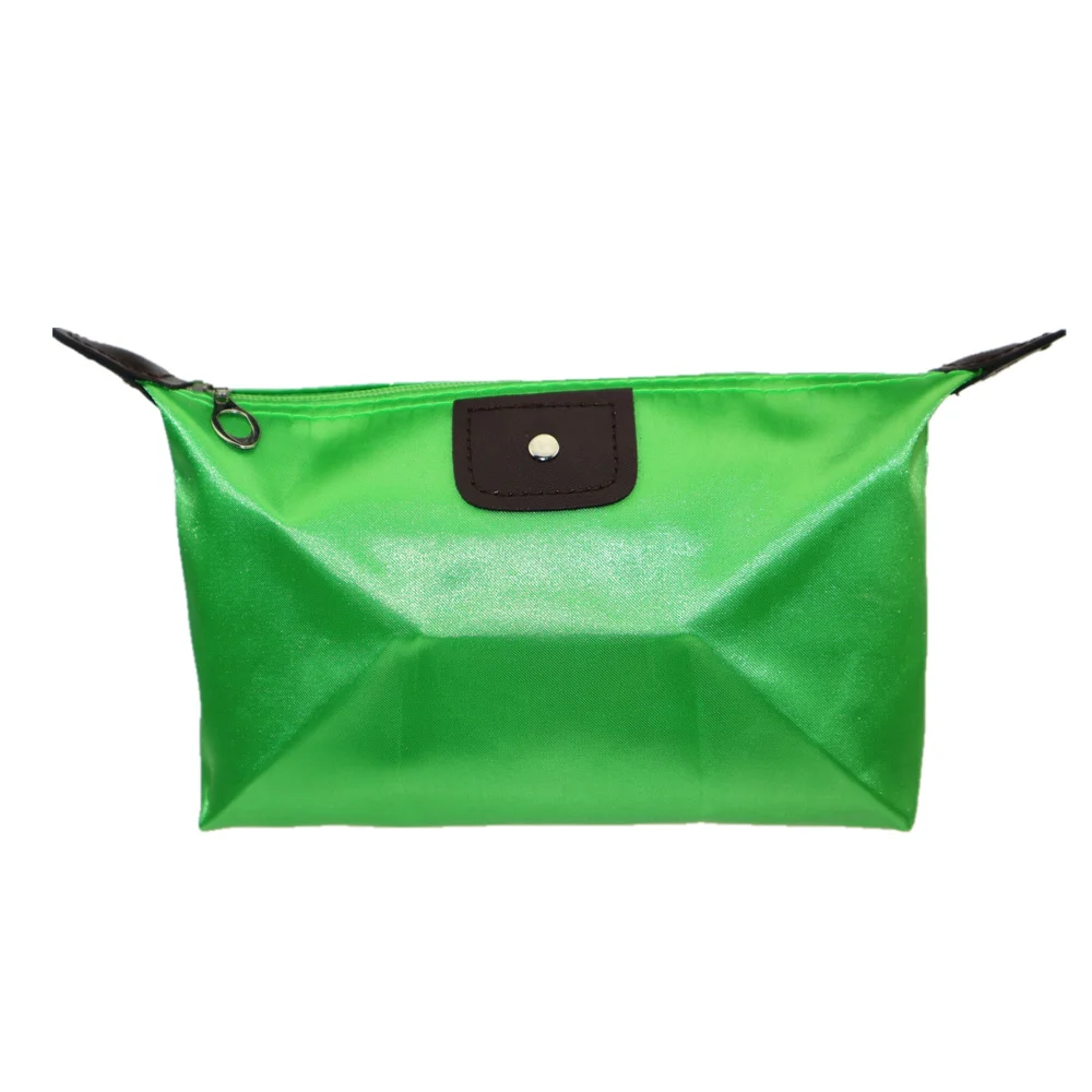 Косметичка из мерсеризованной кожи ярких цветов, женская модная Удобная дорожная водонепроницаемая сумка для хранения, сумка для макияжа, сумка для пельменей - Цвет: Зеленый