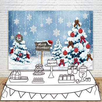 

Merry Christmas Photo Backdrop Winter Wonderland White Snowflake Photography Background for Child Photographic Studio Backdrops