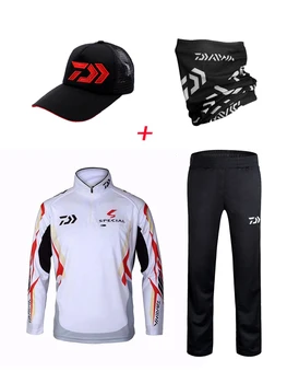 

2020 New Fishing Shirt Men Fishing Clothing Quick-dry Ice-cool Zipper Sun Protection Long-sleeve Hiking Fishing Suit 4 Pac