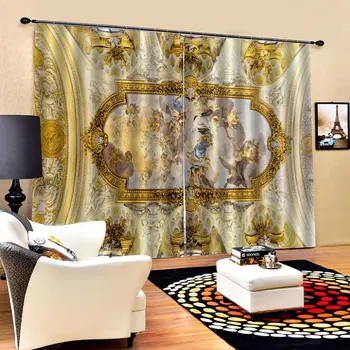 

3D Ocean Prints Curtains European Style Prints Curtains Trendy Living Room Bedroom Blackout Drapes BJQ-1280(3)js150*166cm