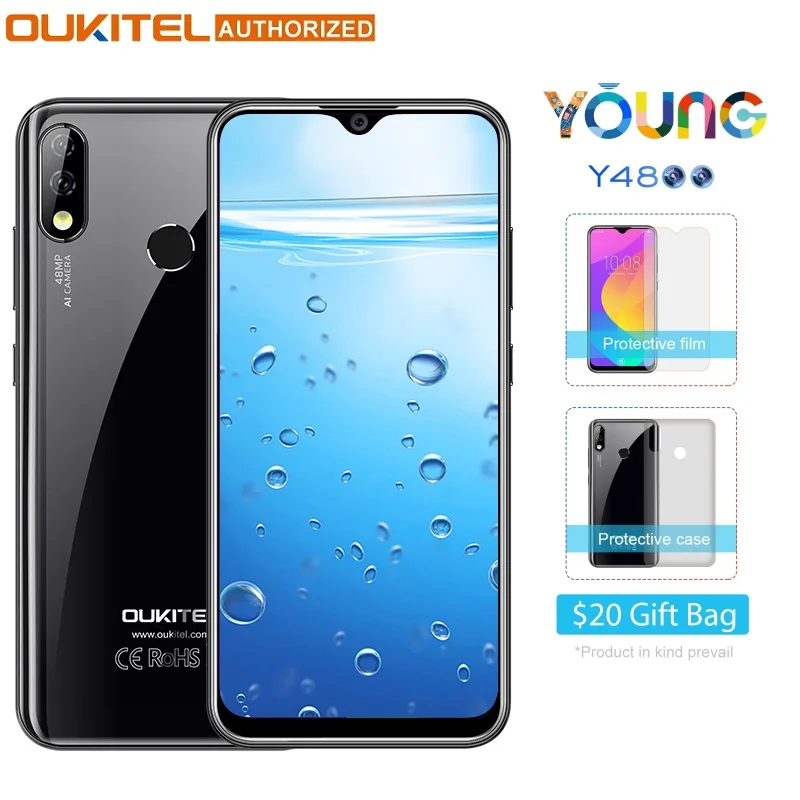 

4G Smartphone OUKITEL Y4800 Helio P70 6GB RAM 128GB ROM Face Fingerprint Unlock 48MP Camera Mobile Phone