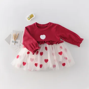 

girls dress rompers Baby clothes romper Kids Boys Jumpsuit 2020 Spring girl baby infant love long-sleeved skirt dress jumpsuit
