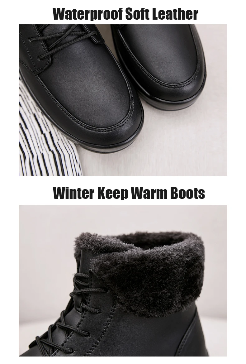 Черные женские кроссовки для фитнеса; уличные водонепроницаемые кроссовки; прогулочная обувь; зимняя обувь из пуха; Zapatos De Mujer; размера плюс 42
