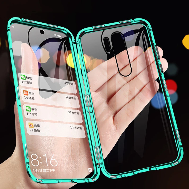 

360 Magnetic Phone Case For Redmi Note 8 Pro 8A 7 K20 K30 Double Glass Metal Bumper For Xiaomi 10 CC9 Pro Note 10 F1MAX3 6X Case