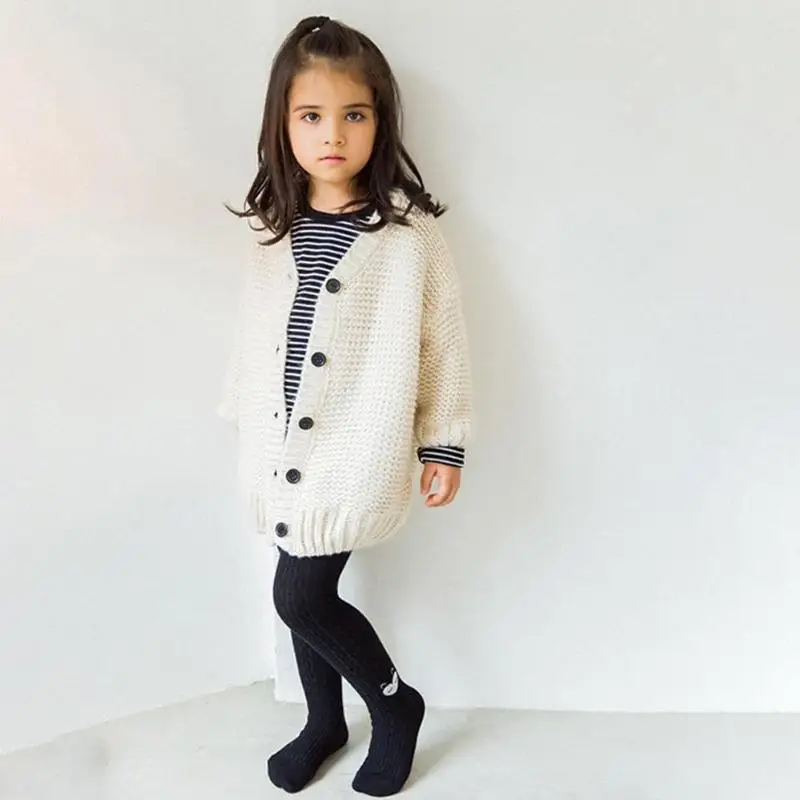 Jocestyle для новорожденных, детские колготки для девочек, хлопковые Чулочные изделия, трикотажные вышитым мультяшным рисунком для девочек зимняя теплая обувь; Цвет