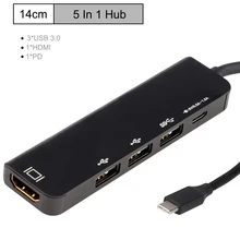 5 в 1 USB C концентратор USB-C до 3,0 концентратор HDMI Thunderbolt 3 адаптер для MacBook samsung Galaxy S9 huawei type C usb-хаб