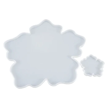 

2Pcs/Set Crystal Epoxy Resin Mold Flower Shape Coaster Pad Casting Silicone Mould DIY Crafts Decorations Making Tools