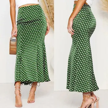 

Fashion Printed Skirts Women's Asymmetrical Sundress Spring 2020 ZANZEA Polka Dot Bodycon Skirts Female Casual High Waist Robe