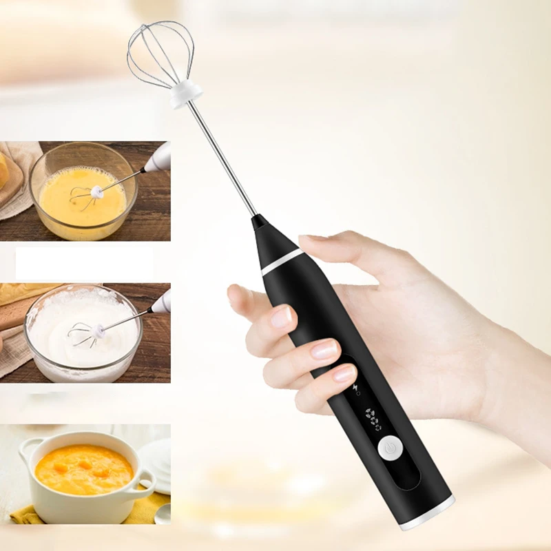 1pcs Egg Beater Electric USB Charging Egg Beater Handheld Milk Coffee Frother Drink Mixer Kitchen Egg Tool