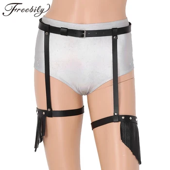 

Harajuku Lingerie Sexy Hot Erotic Harness Belts Bondage Lingerie Suspender Belt Gothic Punk Style Pu Leather Harness Leg Garters
