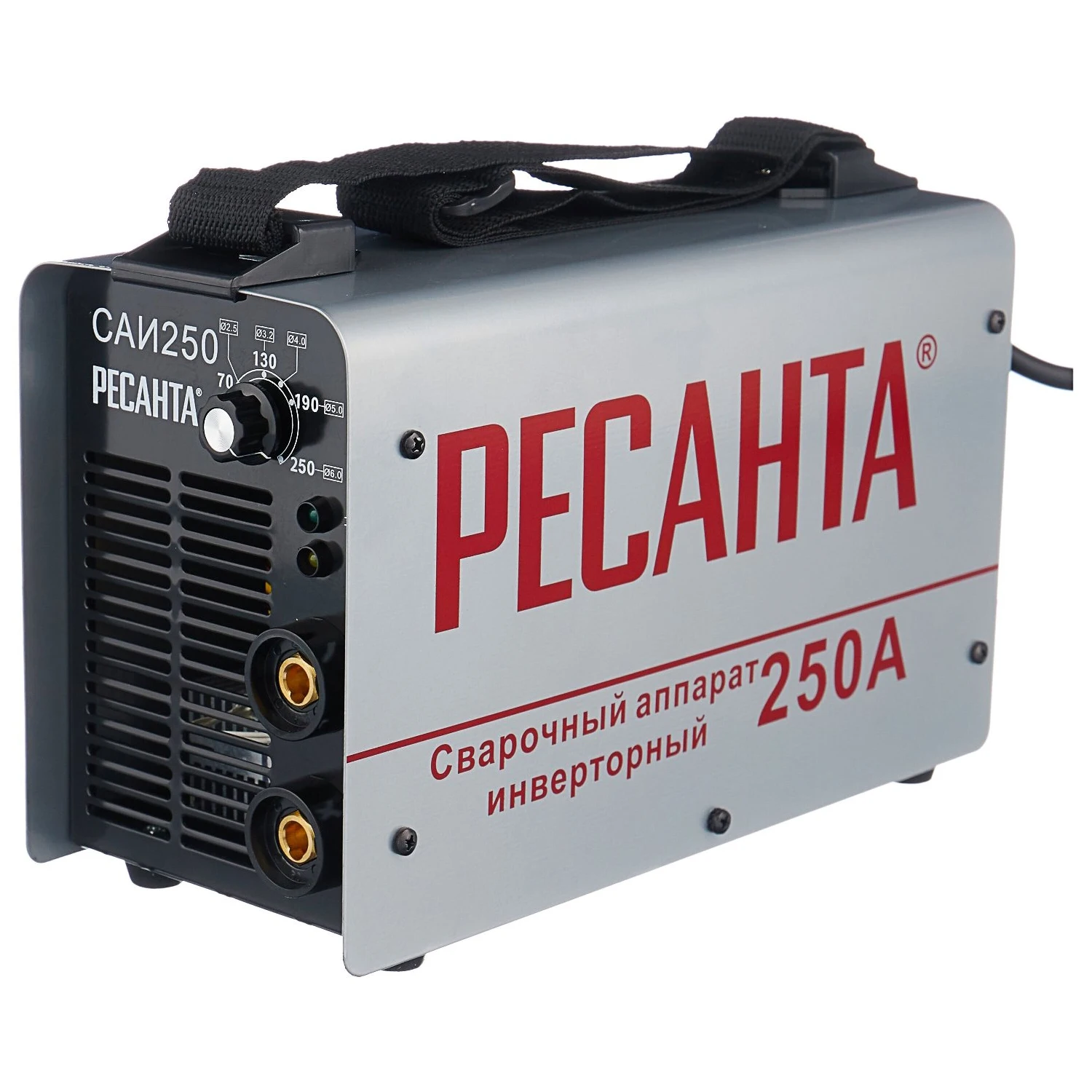 Аппарат сварочный инверторный РЕСАНТА САИ 250 (Сварочный ток 10-250 А, макс.диаметр электрода 6 мм, продолжительность включения 70% 250A)