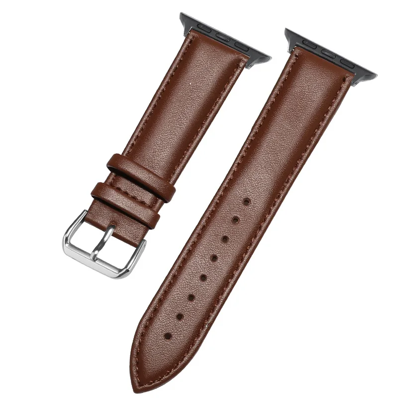 black-Brown Кожаный ремешок для часов импорт простой Плетеный ремешок для часов iwatch 4 ремешок for38mm 42 мм - Цвет ремешка: black-Brown