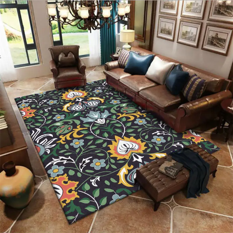 Waliicorners Customized Carpets for Living Room Home Decor Mats Nordic Style Vintage Green Plant Pattern Rugs 4 H2c7a2262732d42a593e9a972d00a8ca0a