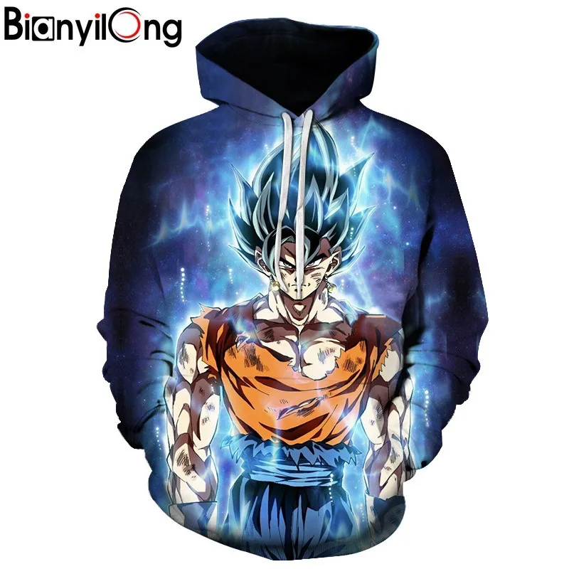 Армейский зеленый Dragon ball толстовки мужские толстовки Осенняя модная одежда мультфильм анимация Печать Досуг Свободное пальто европейский размер - Цвет: Армейский зеленый