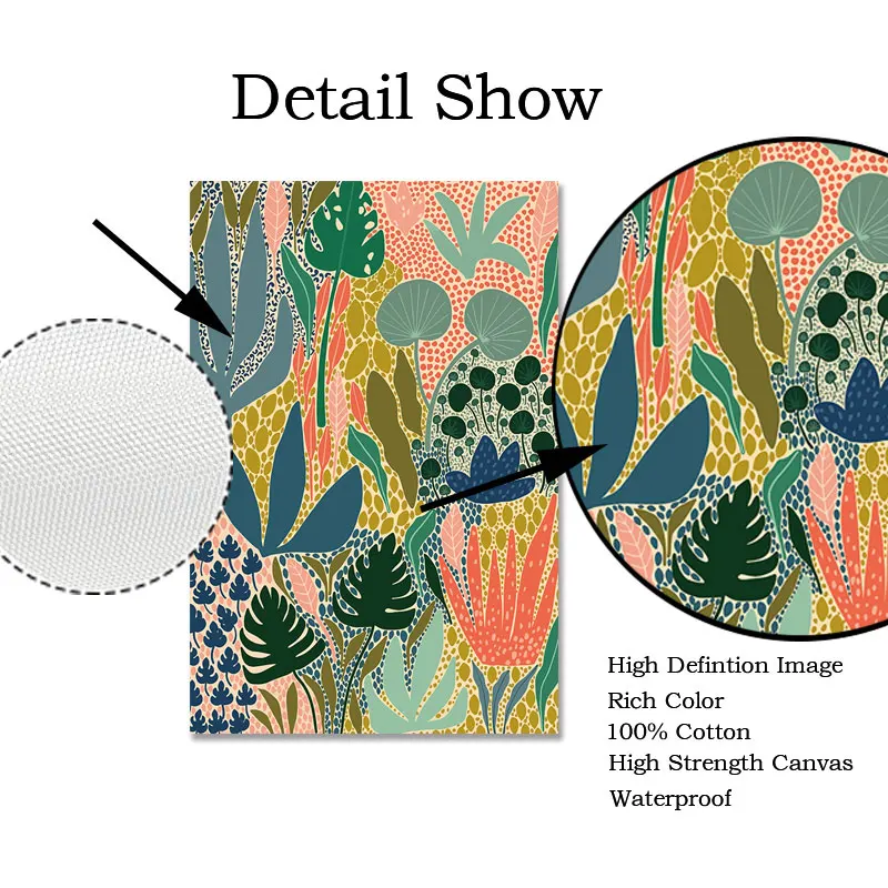 Moderno multicolore astratto giardino piante arte della parete tela pittura immagini poster e stampe galleria corridoio unico decorazioni per la casa - immagine 5