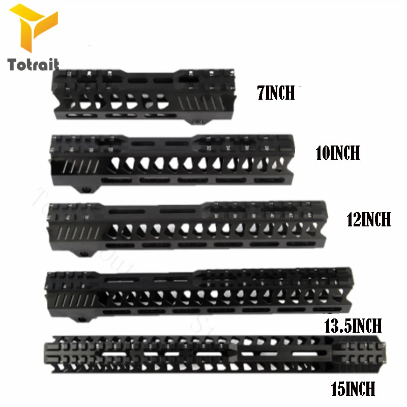 

TOtrait Tactical 7/10/12/13.5/15 Inches Float Keymod Handguard Picatinny Rail Airsoft AR Series Carbine Square Mouth For Hunting