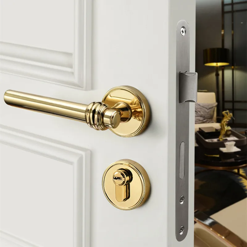 High Quality Modern Gold Interior Door Handle Door Lock Door Hardware