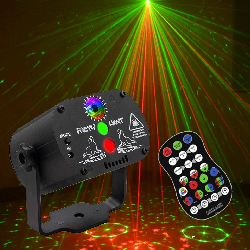 Лазерные огни диджейская сценивечерние со звуковой активацией RGB светодиодный