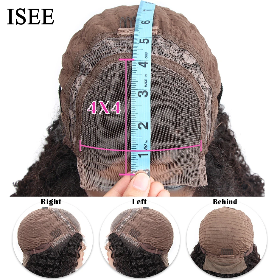 Water Wave 4X4 Lace Closure Human Hair Wigs For Women ISEE HAIR Wigs 180% Density Brazilian Water Wave 4X4 Lace Wigs