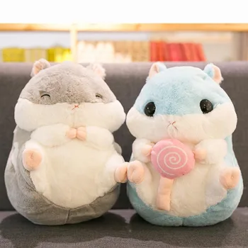 

40cm hamster toy cute hamster plush with blanket 3 in 1 multifunctional animal throw pillow hamster hand warm soft doll kid gift