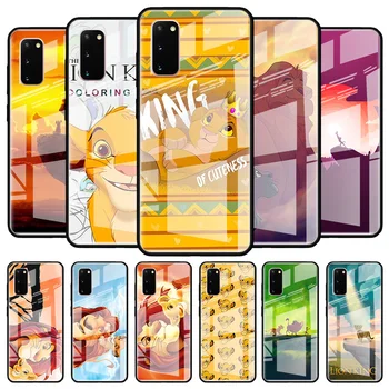 

Tempered Glass Case for Samsung Galaxy S10E S10 S9 S8 S20 Ultra Plus 5G Note 10 9 8 Phone Silicone Edge Shell Lion King Simba